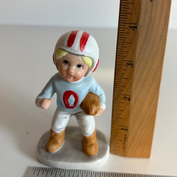 Enesco Football Player Figurine Painted Ceramic Collectible Sports Decor 4in VTG - Picture 7 of 7